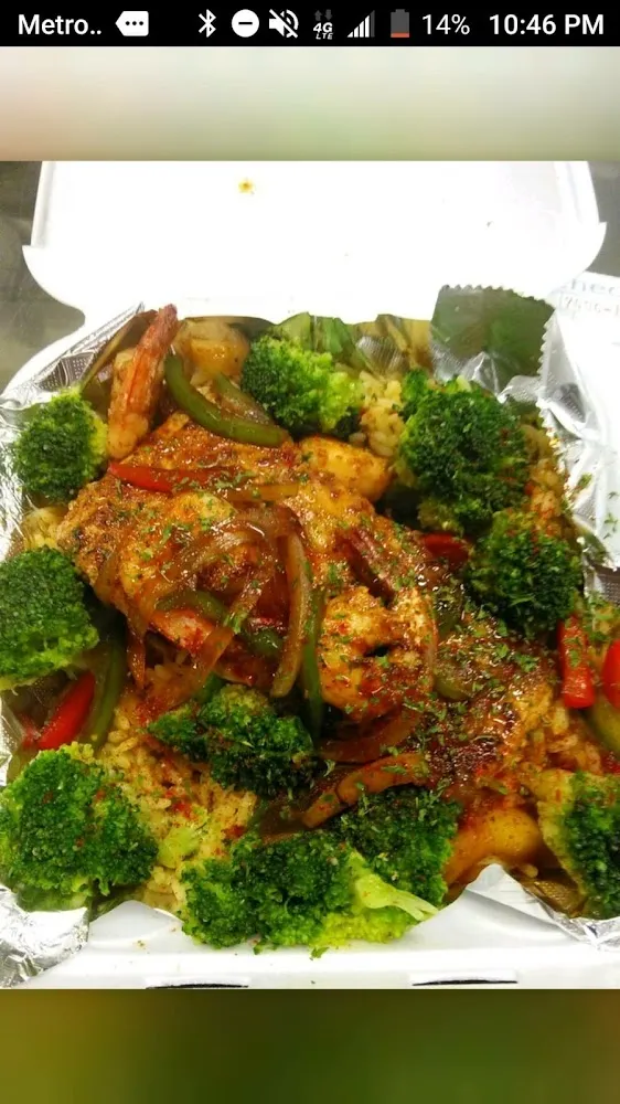 Grilled Salmon over Yellow Rice